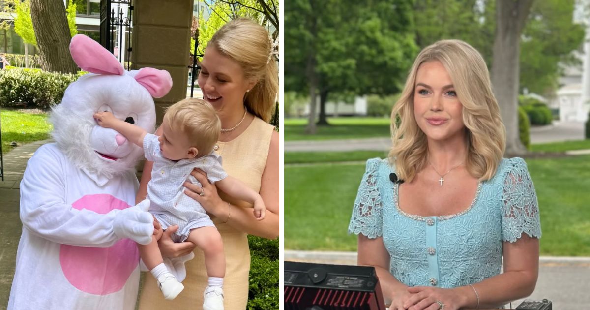 Press Secretary Karoline Leavitt steps out with husband and baby Niko at Easter White House event