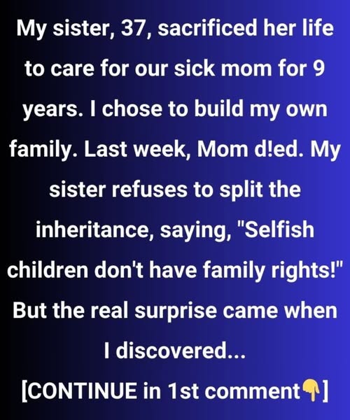 MY SISTER SAID I HAD NO RIGHT TO THE INHERITANCE — BUT THEN I FOUND OUT WHAT SHE WAS HIDING