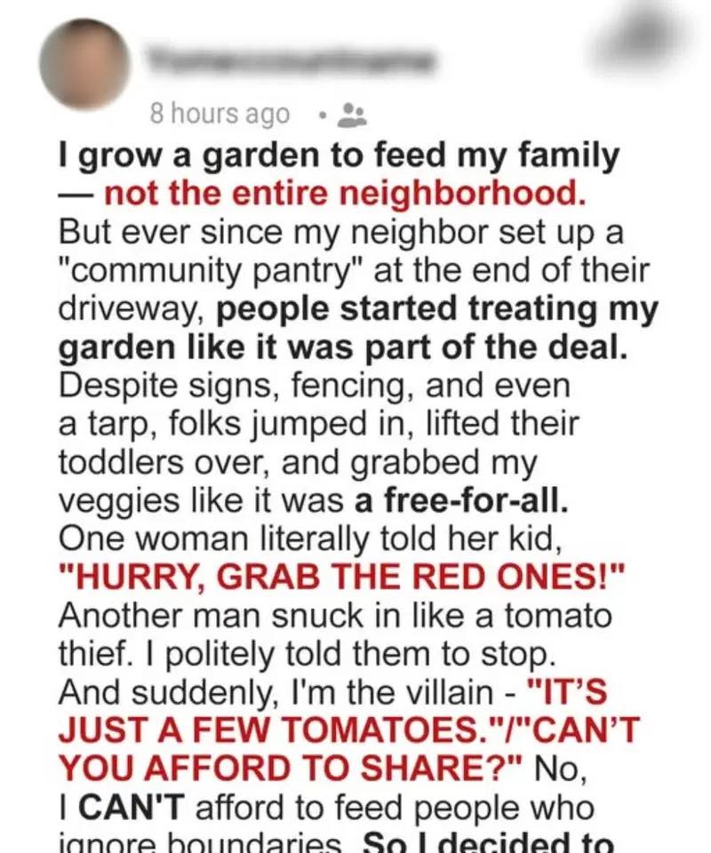 My Entitled Neighbors Kept Stealing from My Garden — So I Came Up with Something They Didn’t Like at All