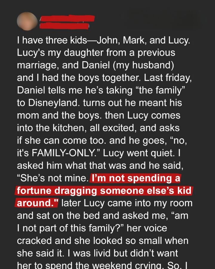 Last friday, he tells me he’s taking “the family” to Disneyland