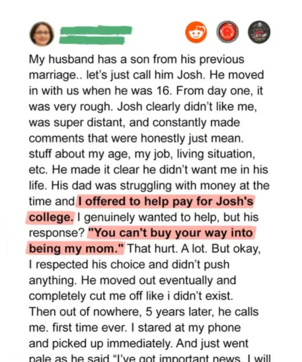 MY HUSBAND’S SON HATED ME—BUT HIS CALL FIVE YEARS LATER CHANGED EVERYTHING