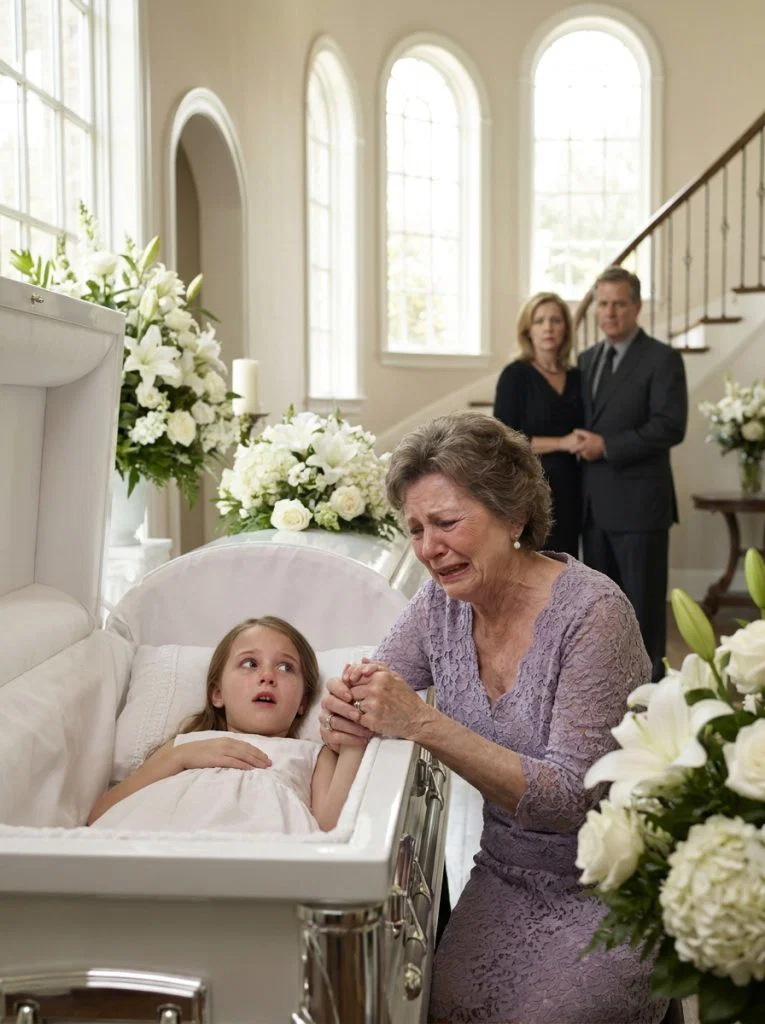 The grandmother opened her six-year-old granddaughter’s coffin and heard her whisper, “Don’t let Dad take me back.” Without screaming, she grabbed her phone and called the police.