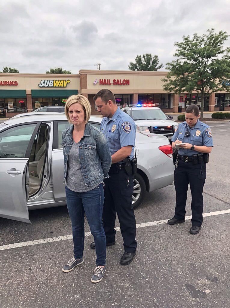 Two traffic officers pulled over a young woman without explanation, forced her against the side of her car, and secured her wrists in handcuffs.