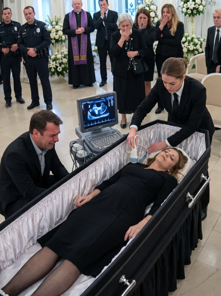 While my pregnant wife was being prepared for cremation, I requested one final look inside the coffin. The moment I saw her abdomen move, I screamed for everyone to stop. Minutes later, SAMU and police rushed to the crematorium, and what they uncovered left everyone there completely stunned…
