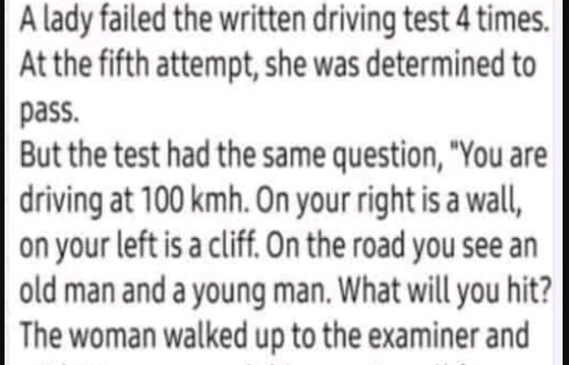 Video: A lady failed the written